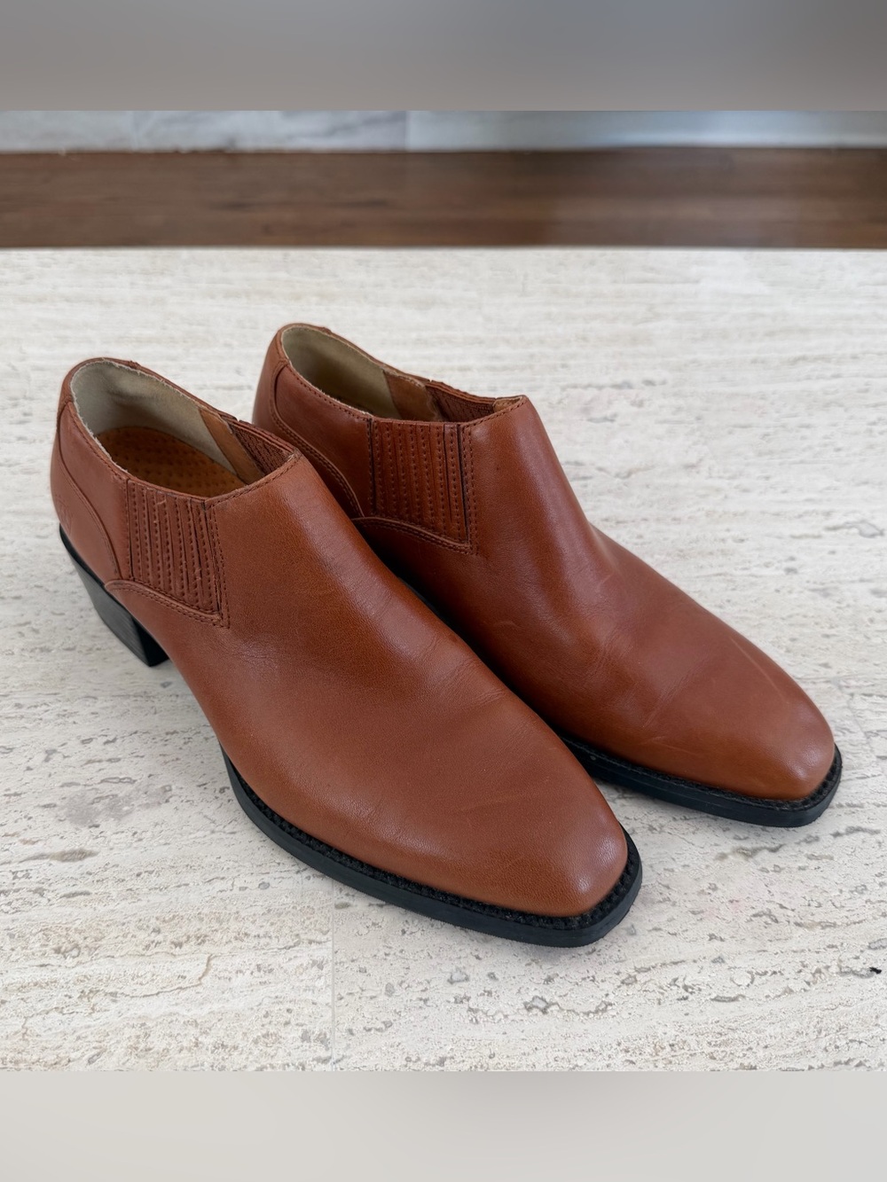 ARIAT Women's "Sonora" Cognac Brown Leather Western Ankle Booties #16528 US 8.5